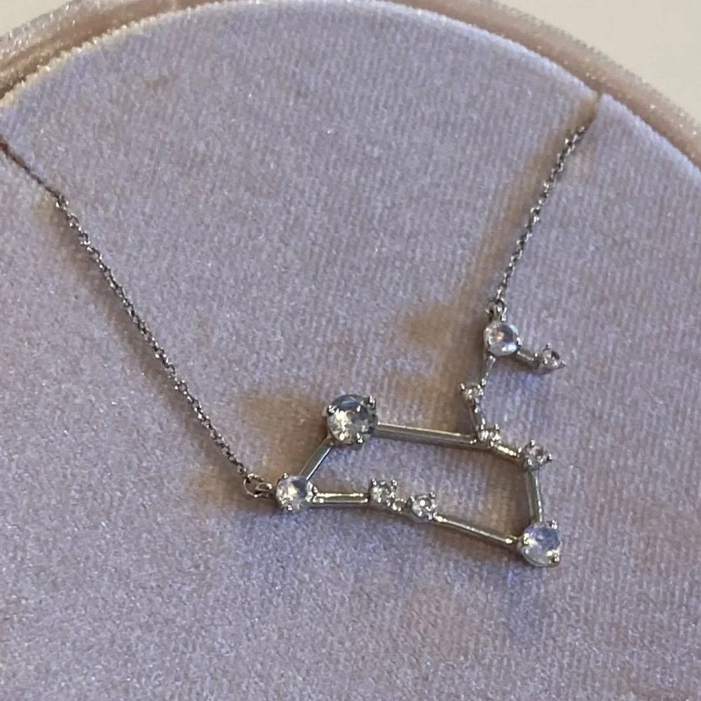 NWOT Leo Zodiac Constellation Moonstone Sterling Silver Necklace - Picture 2 of 9